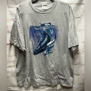 Vtg.  Whale tshirt‎ XL Tultex tag